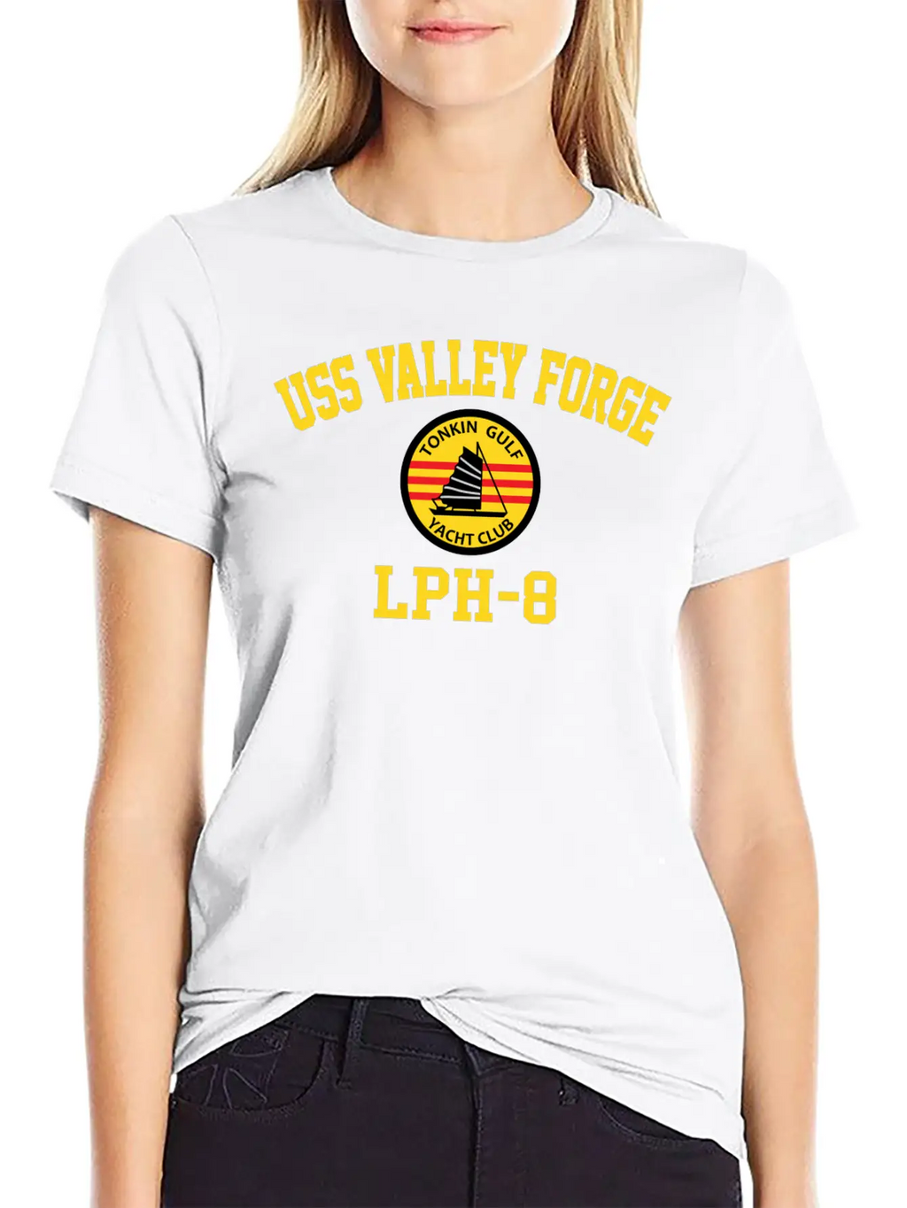 Uss Valley Forge Lph-8 Tonkin Gulf Yacht Club Breathable Graphic T-Shirt – Perfect For Casual Days