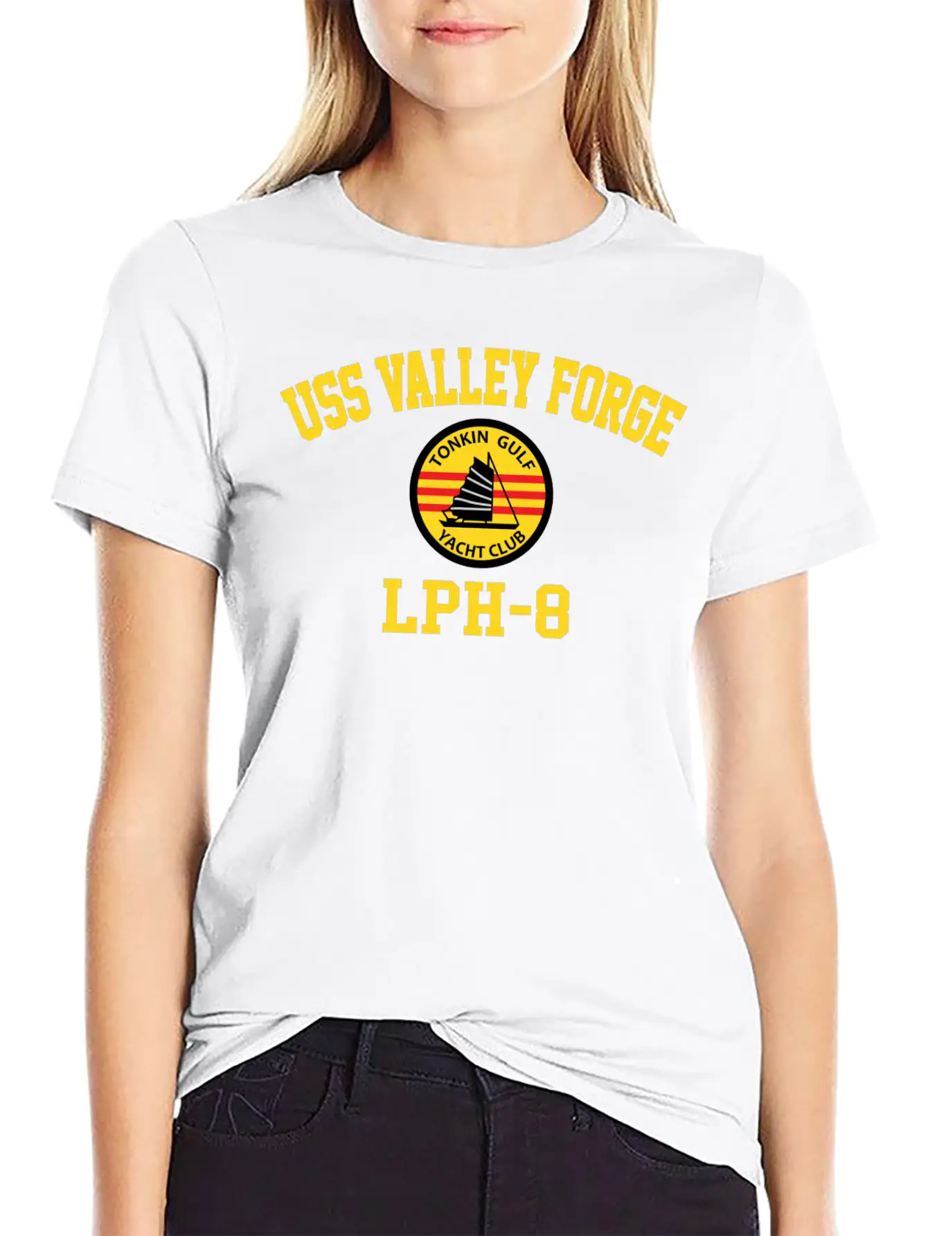 Uss Valley Forge Lph-8 Tonkin Gulf Yacht Club Breathable Graphic T-Shirt – Perfect For Casual Days