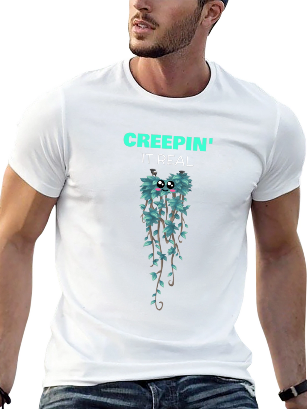 Creepin It Real Graphic T-Shirt - Black