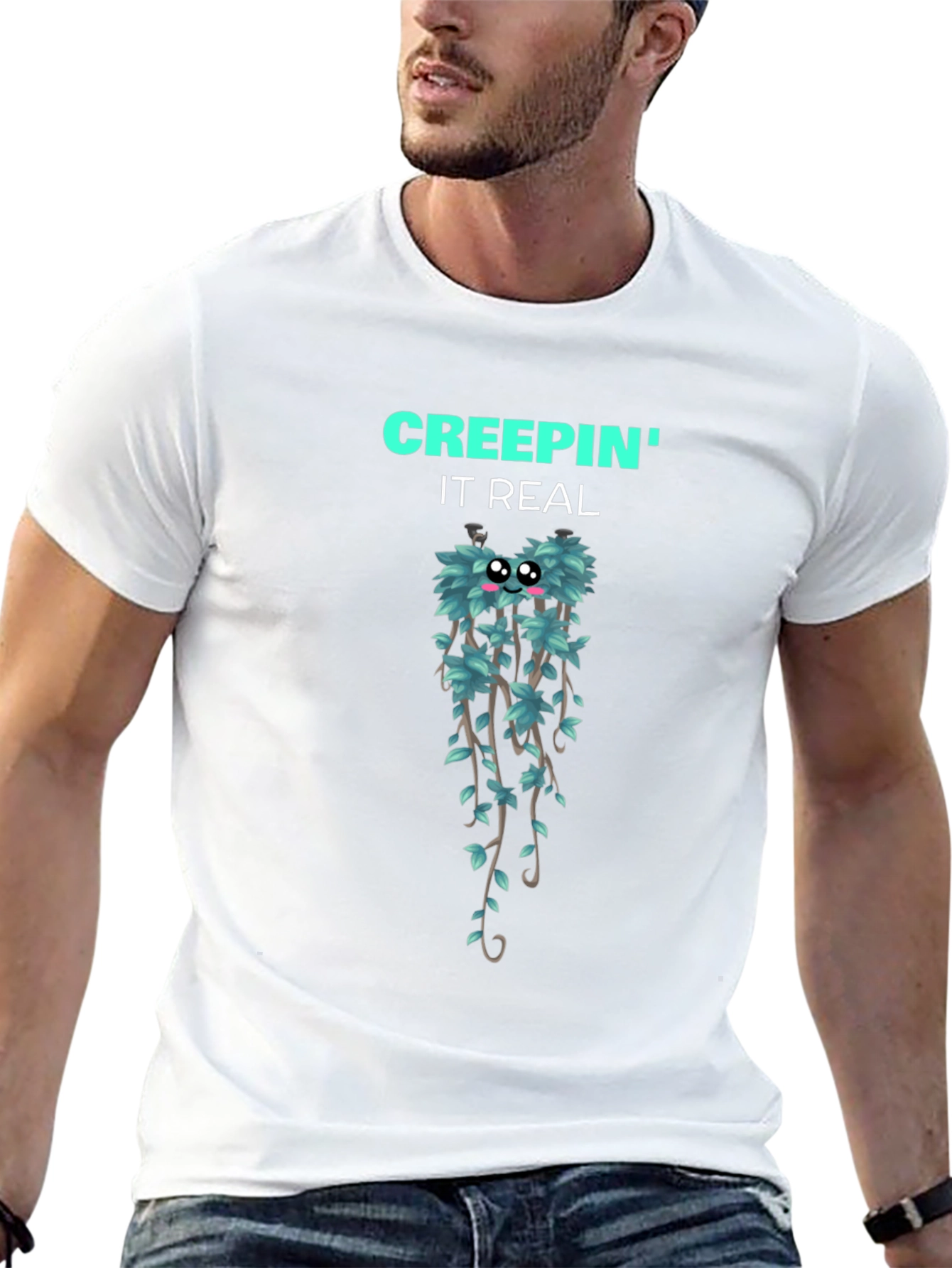 Creepin It Real Graphic T-Shirt - Black