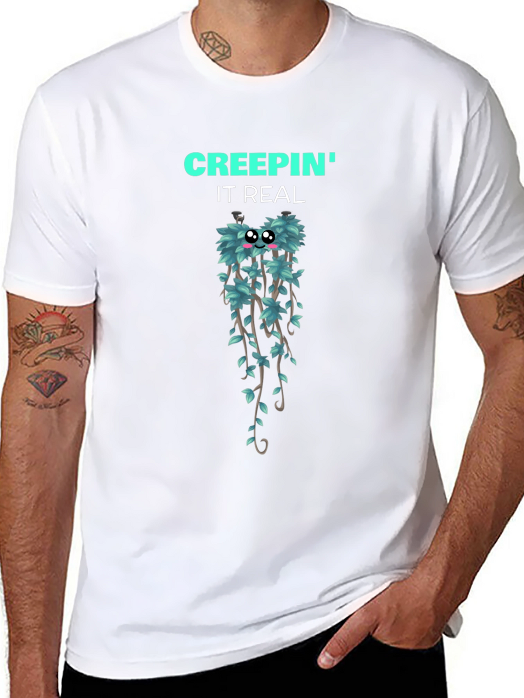 Creepin It Real Graphic T-Shirt - Black