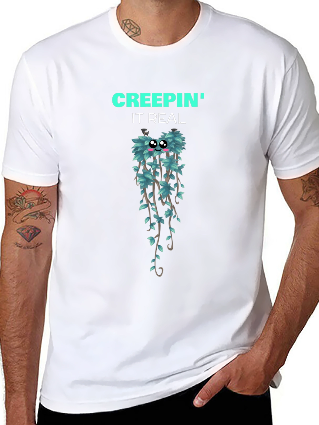 Creepin It Real Graphic T-Shirt - Black