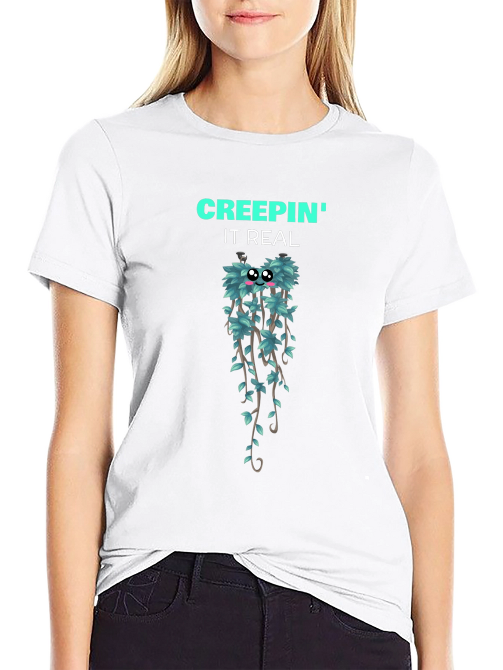 Creepin It Real Graphic T-Shirt - Black
