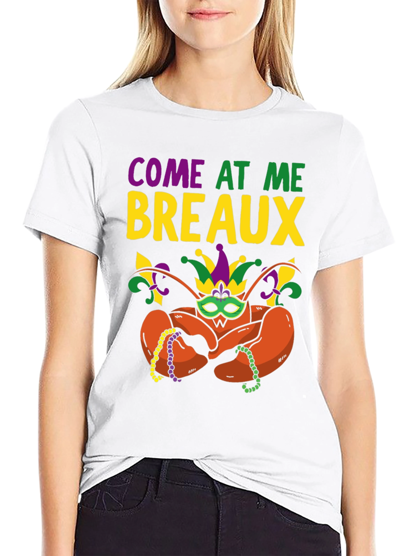 Come At Me Breaux T-Shirt Mardi Gras Lobster Graphic Tee