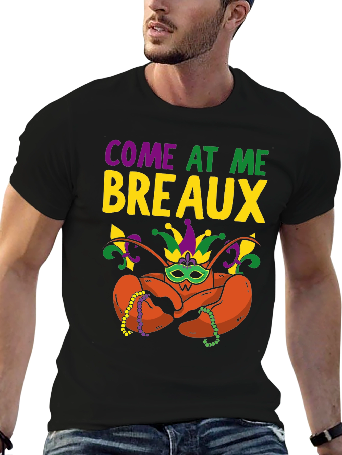 Come At Me Breaux T-Shirt Mardi Gras Lobster Graphic Tee