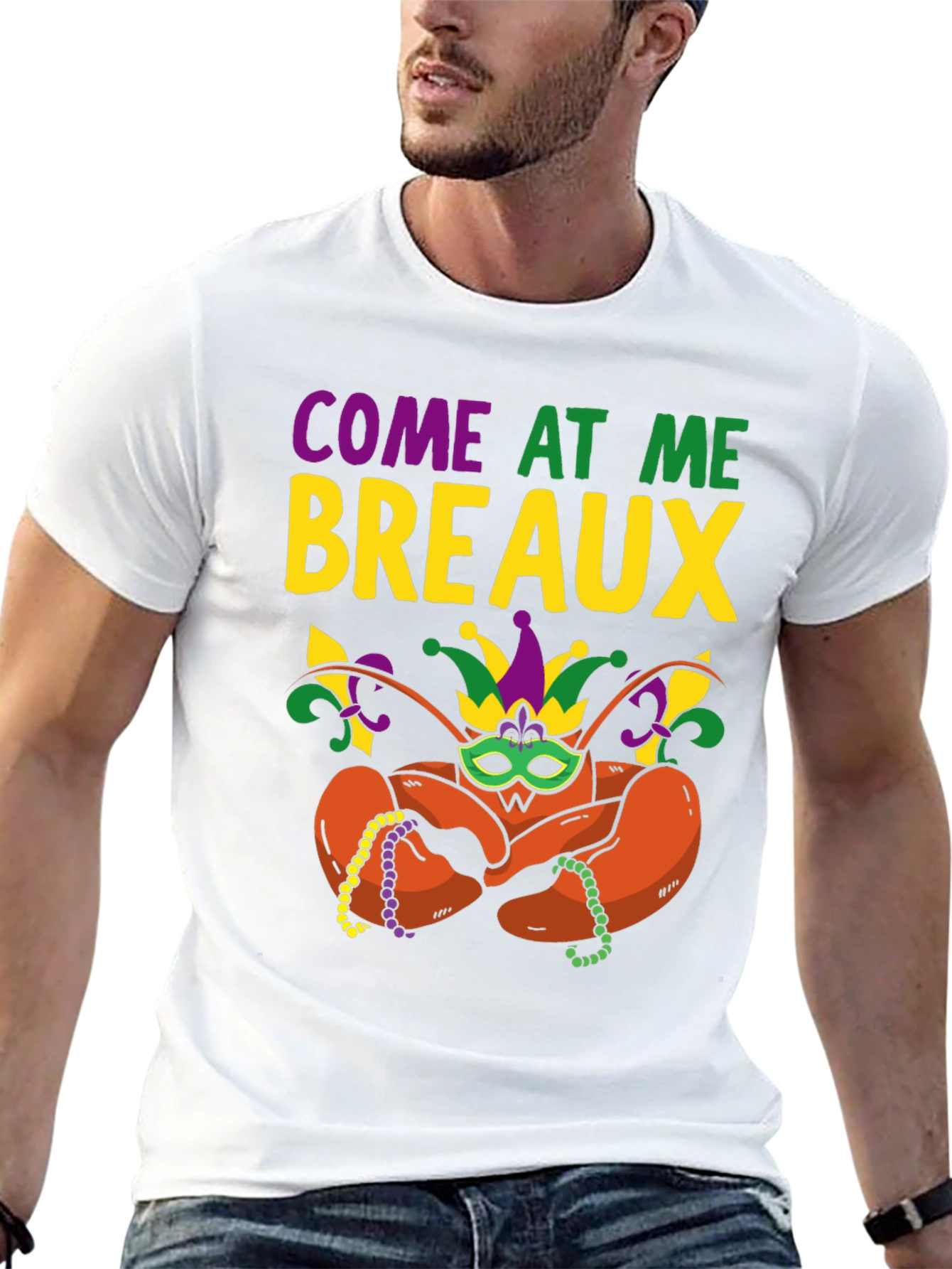 Come At Me Breaux T-Shirt Mardi Gras Lobster Graphic Tee