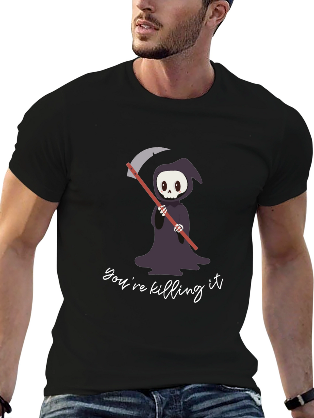 Grim Reaper Cartoon T-Shirt - Youre Killing It!