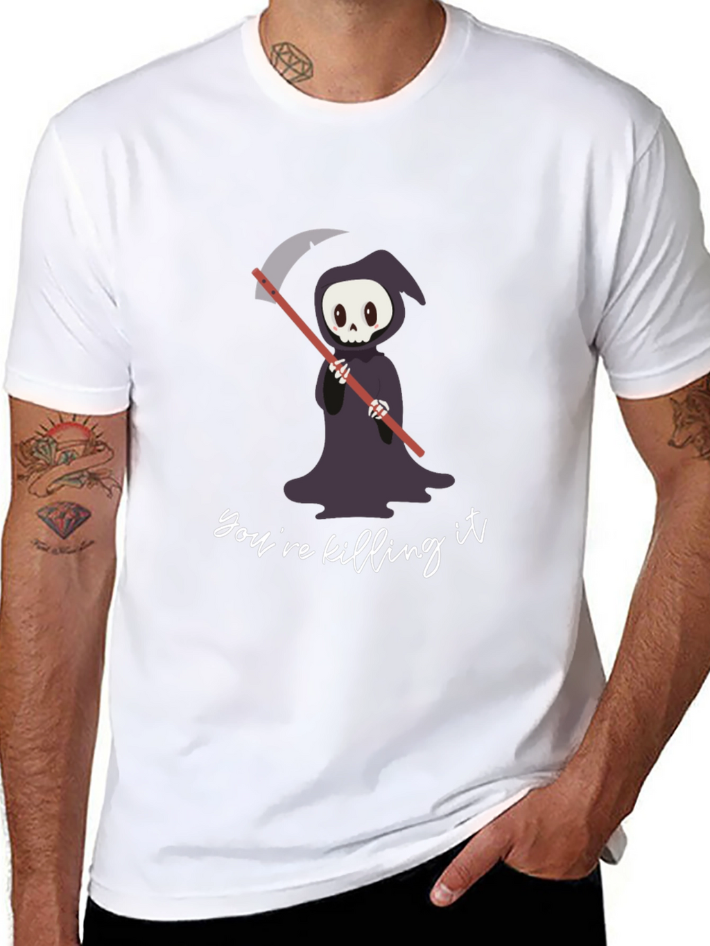 Grim Reaper Cartoon T-Shirt - Youre Killing It!
