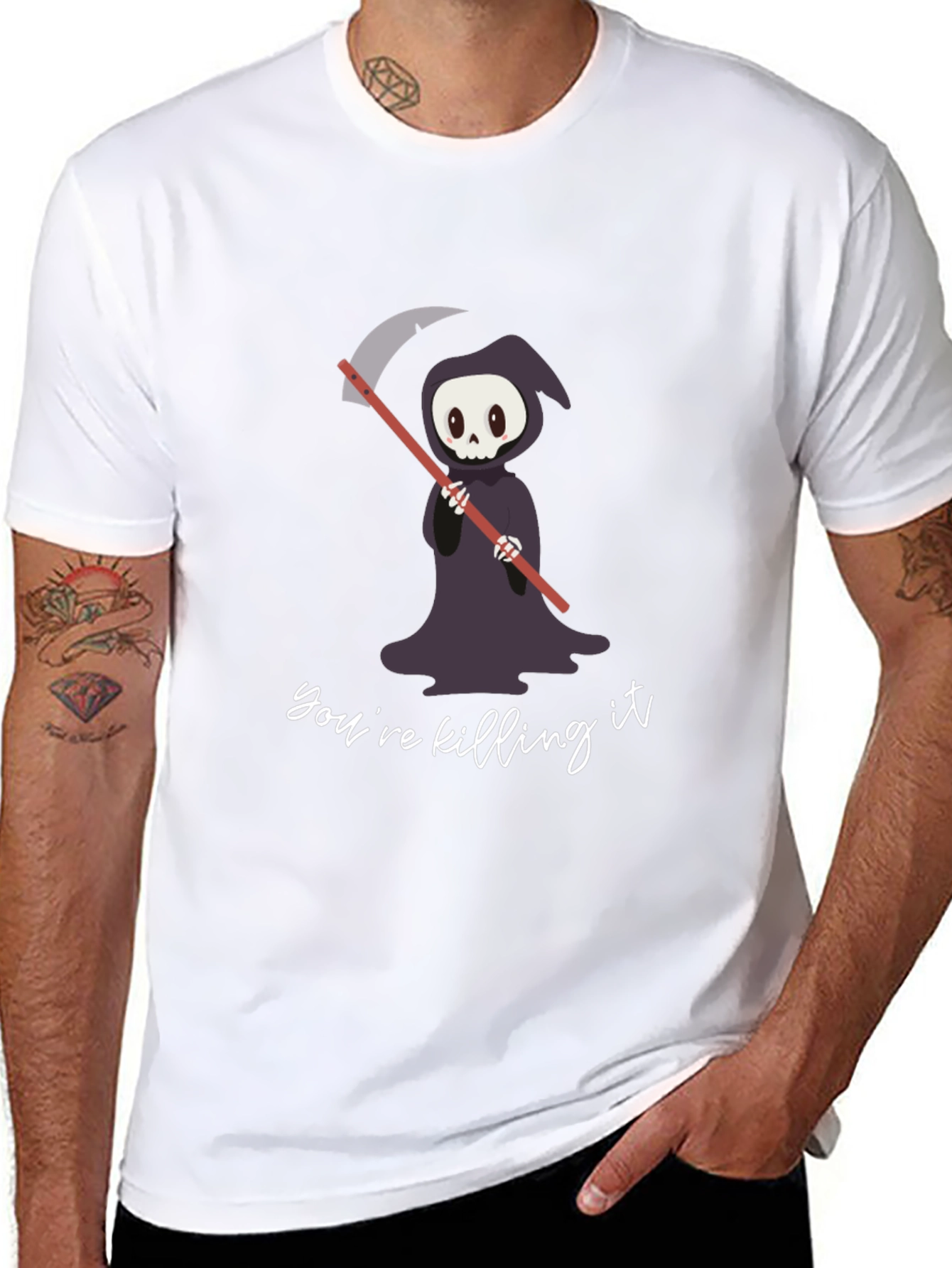 Grim Reaper Cartoon T-Shirt - Youre Killing It!