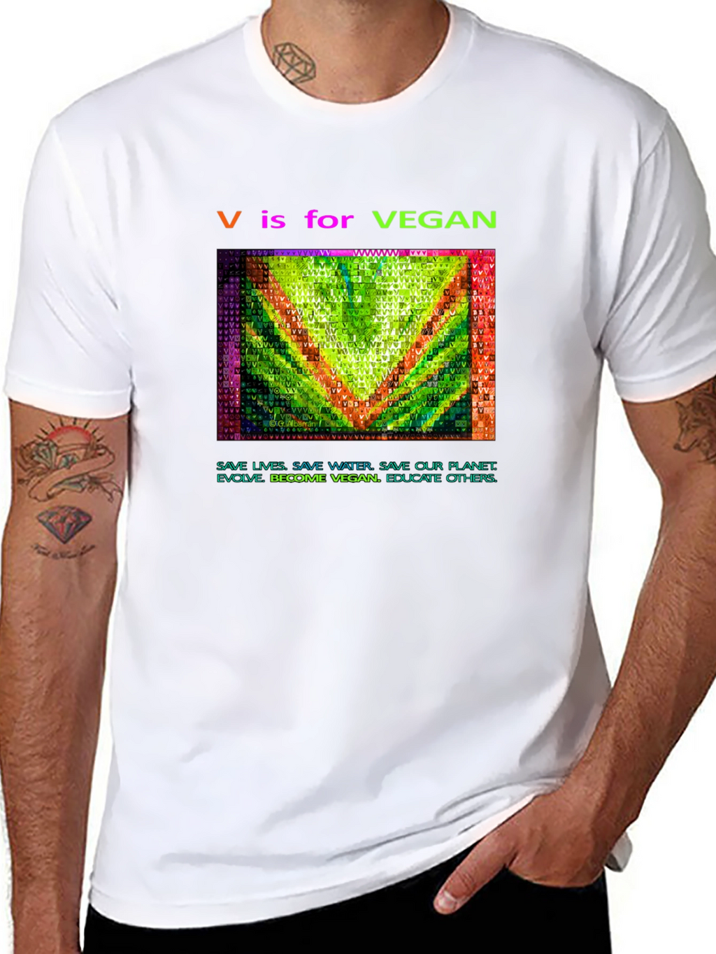 Vegan Graphic Tee - V is for Vegan
