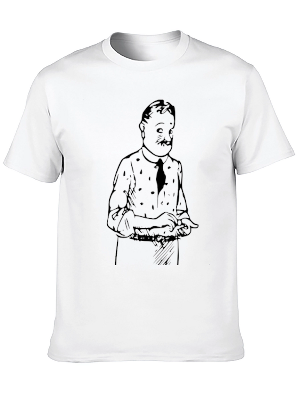Black T-Shirt with Cartoon Character Print