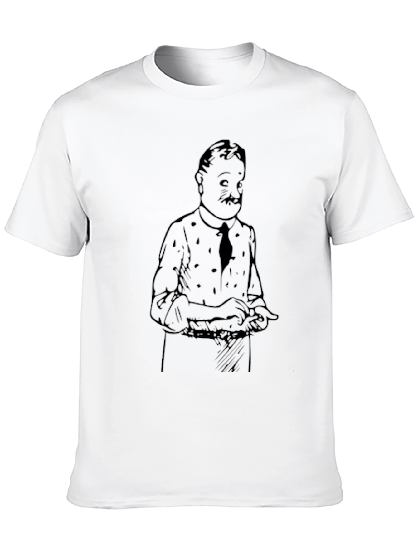 Black T-Shirt with Cartoon Character Print