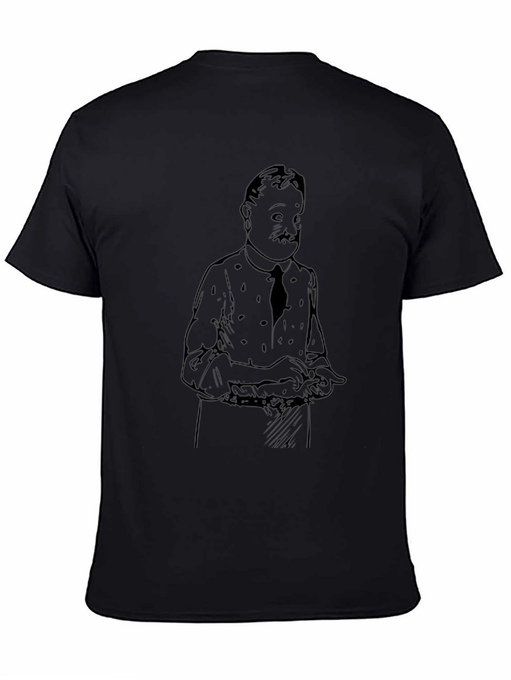 Black T-Shirt with Cartoon Character Print