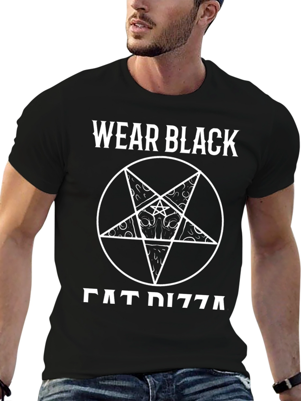 Wear Black Fat Pizza Graphic Tee