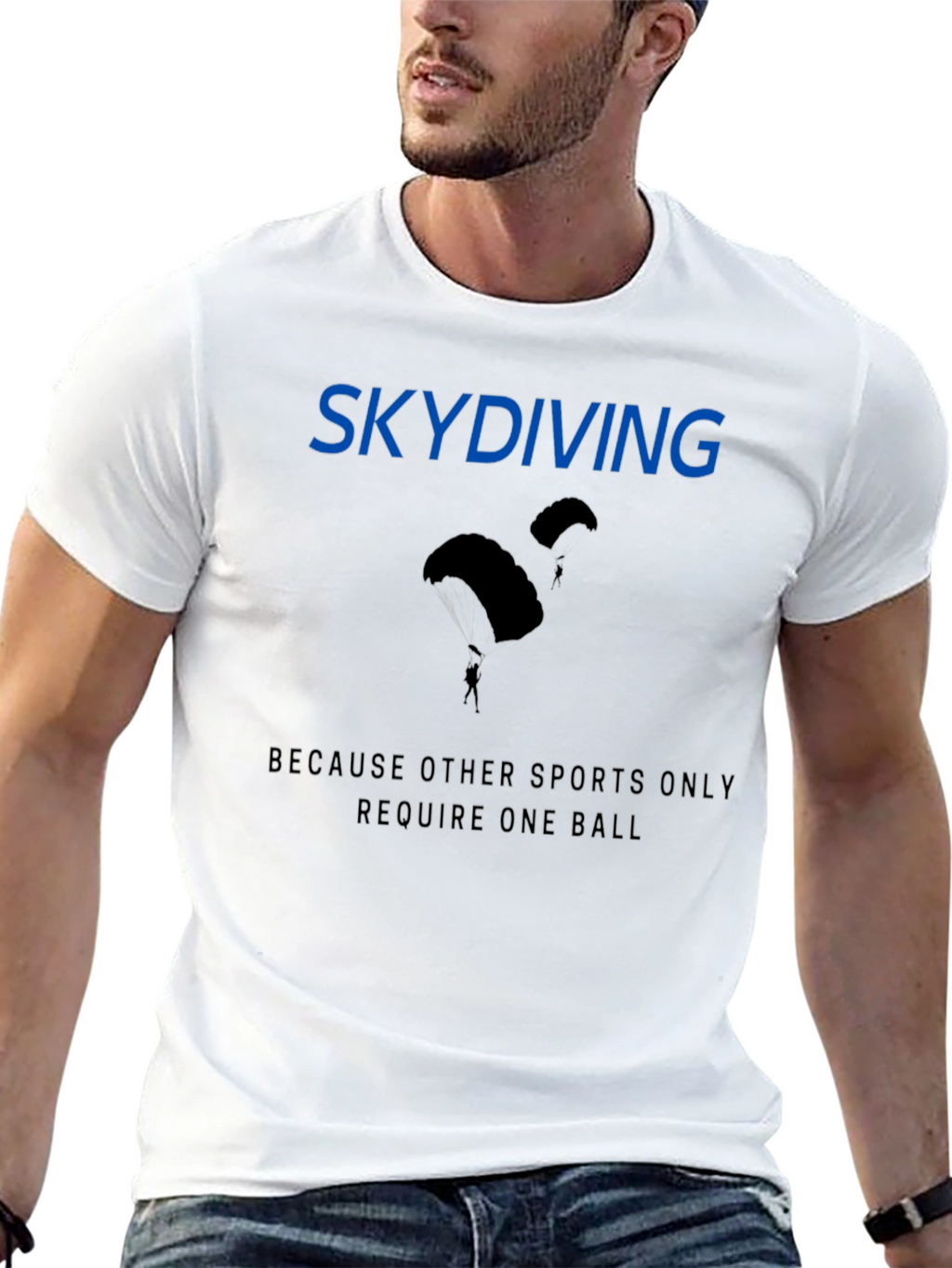 Skydiving Funny Graphic T-Shirt - Black