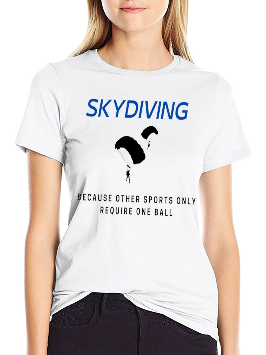 Skydiving Funny Graphic T-Shirt - Black