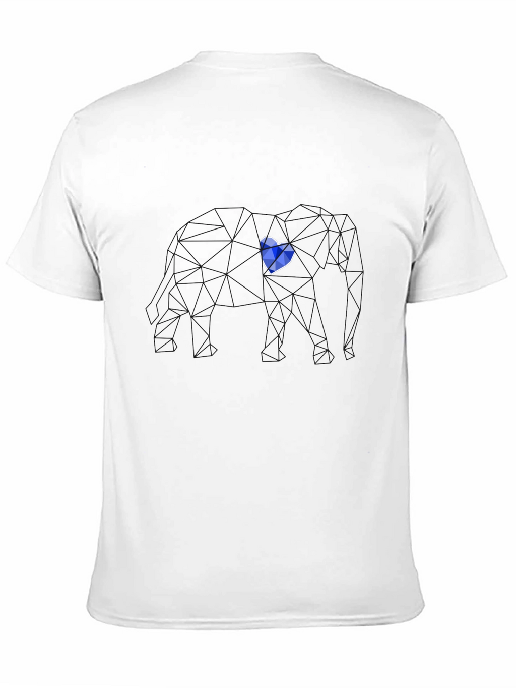 Geometric Elephant Tee - Blue Heart Design
