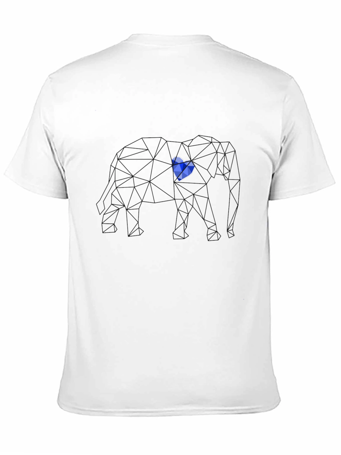 Geometric Elephant Tee - Blue Heart Design