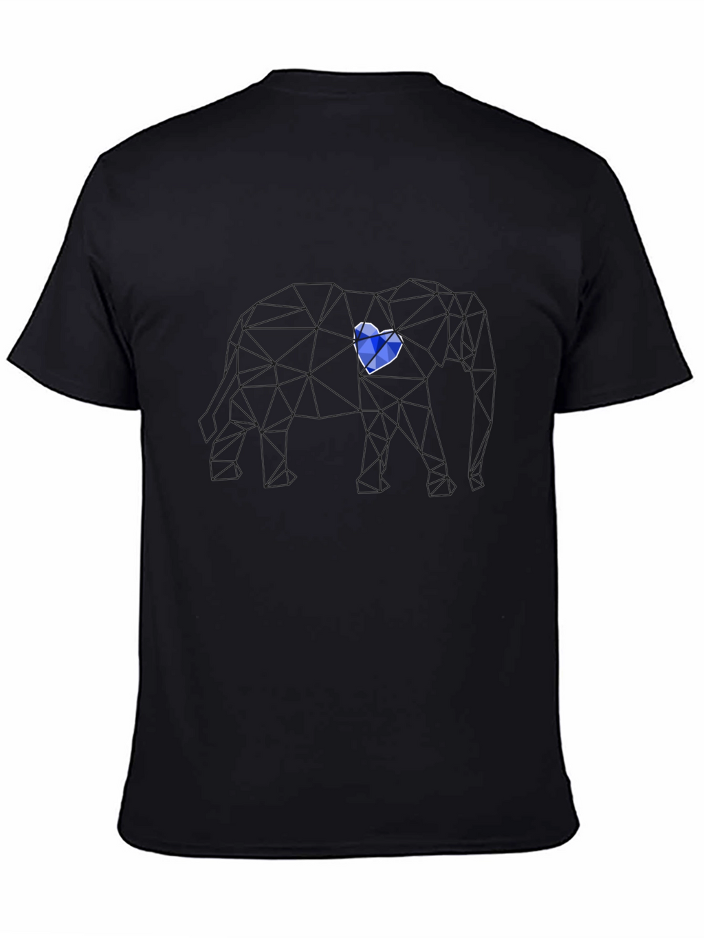 Geometric Elephant Tee - Blue Heart Design