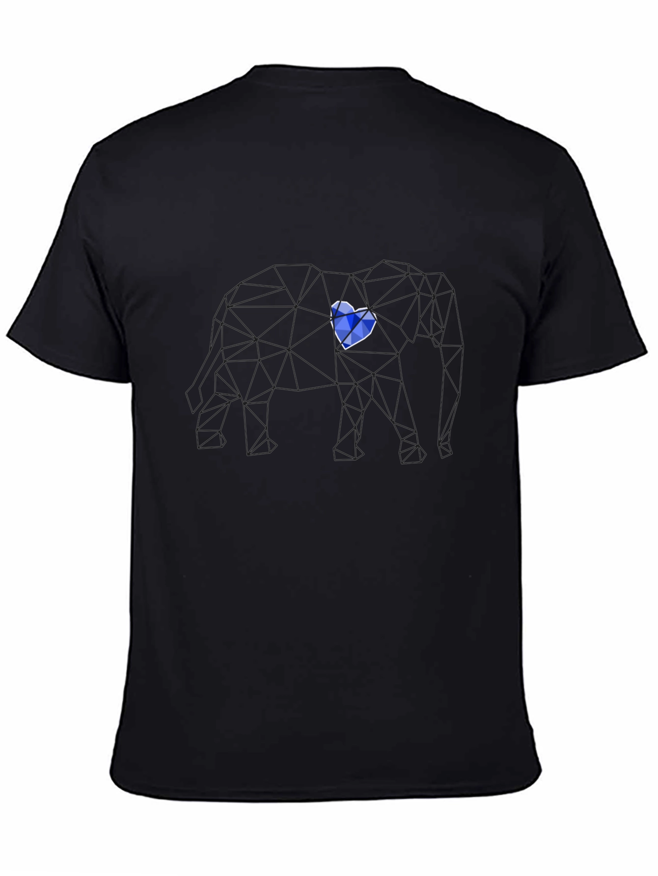 Geometric Elephant Tee - Blue Heart Design