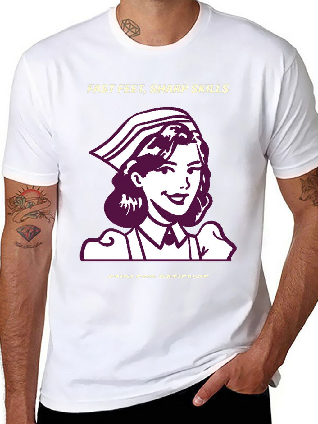 Nurse T-Shirt - Fast Feet Sharp Skills Endless Patience