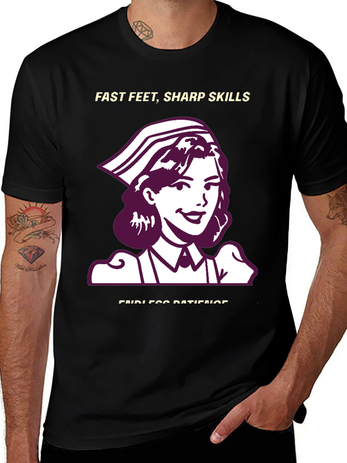 Nurse T-Shirt - Fast Feet Sharp Skills Endless Patience