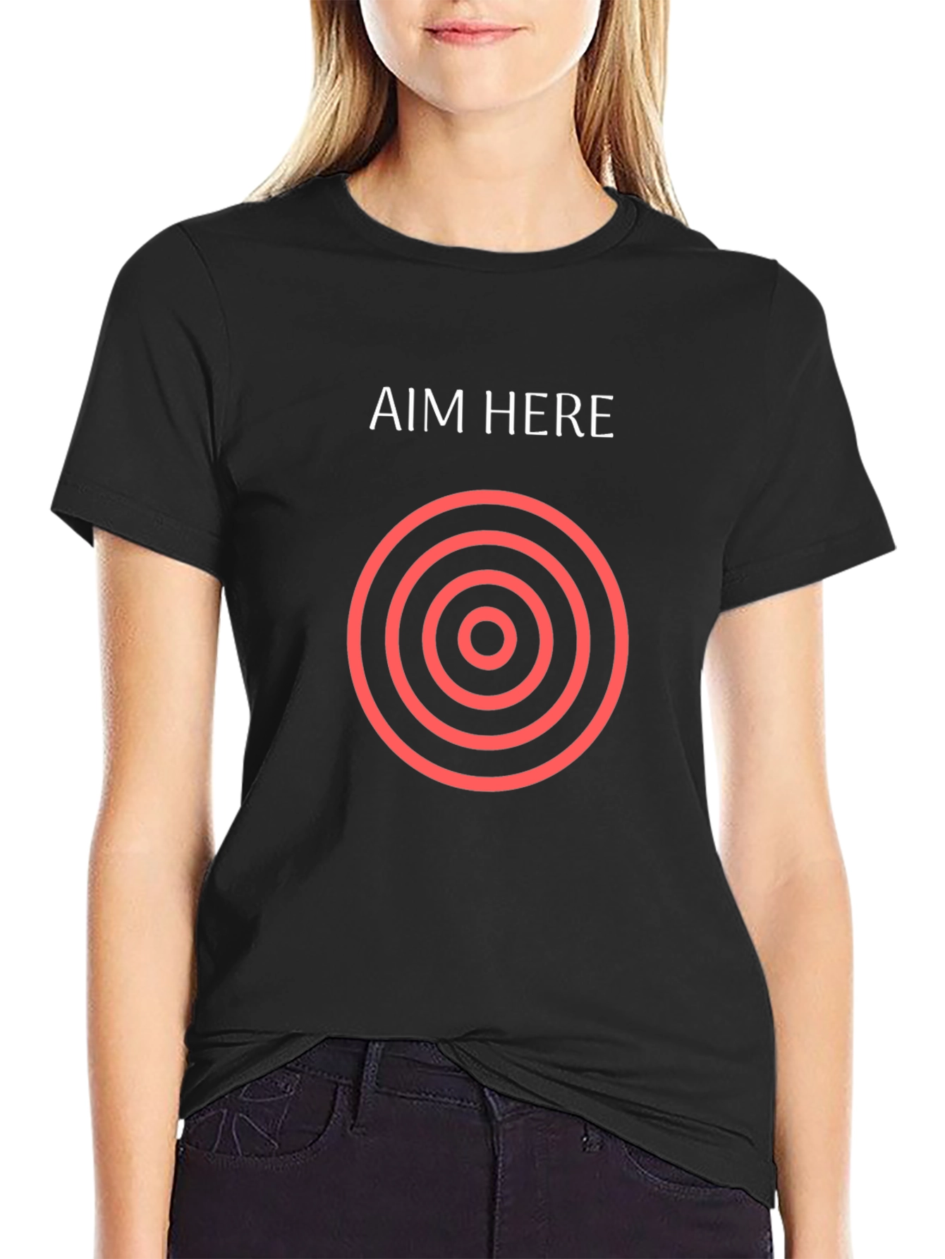 Aim Here Graphic T-Shirt - Black Cotton Tee