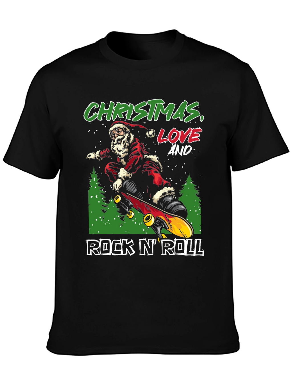 Christmas Santa Skateboard T-Shirt
