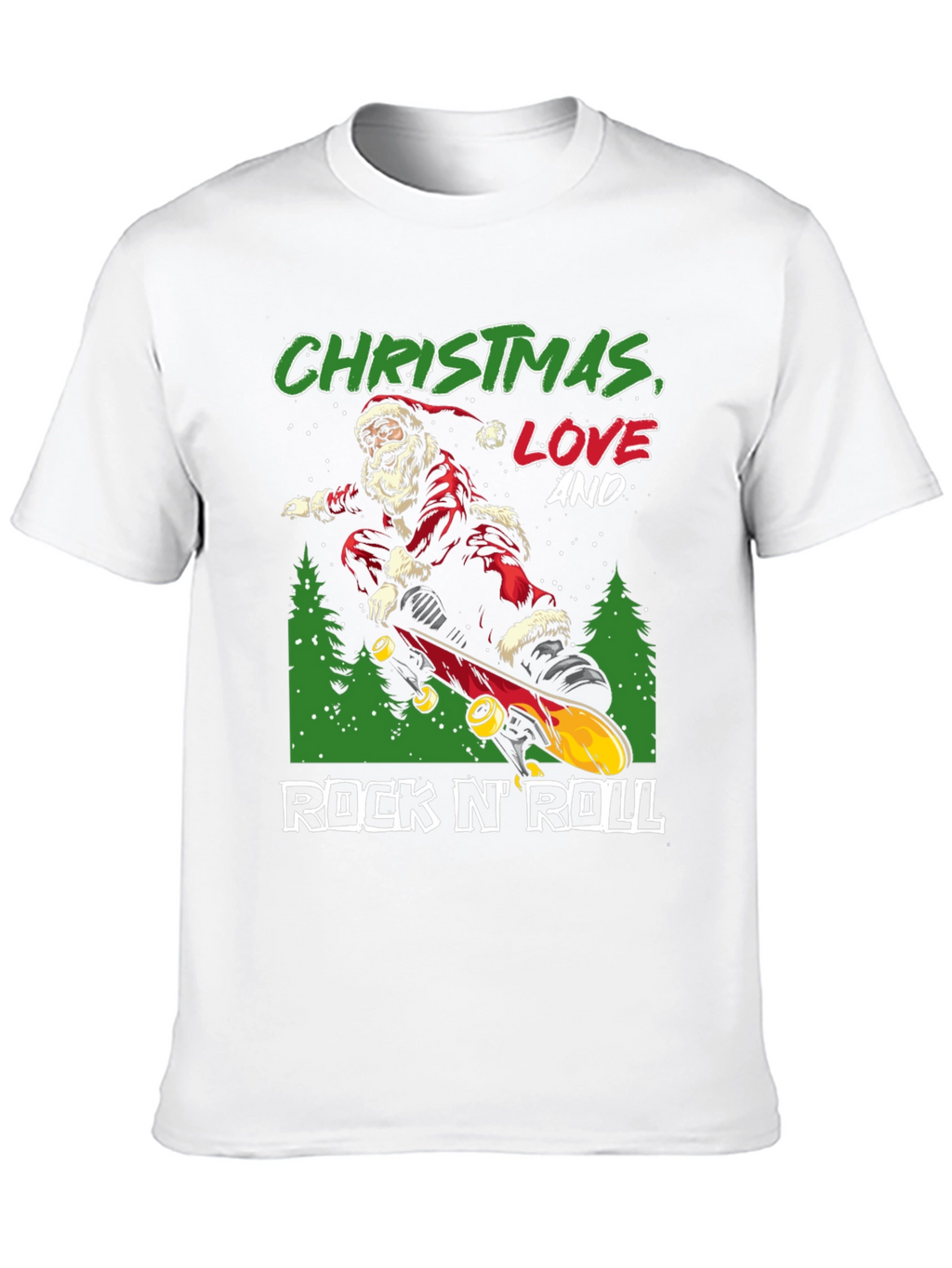Christmas Santa Skateboard T-Shirt