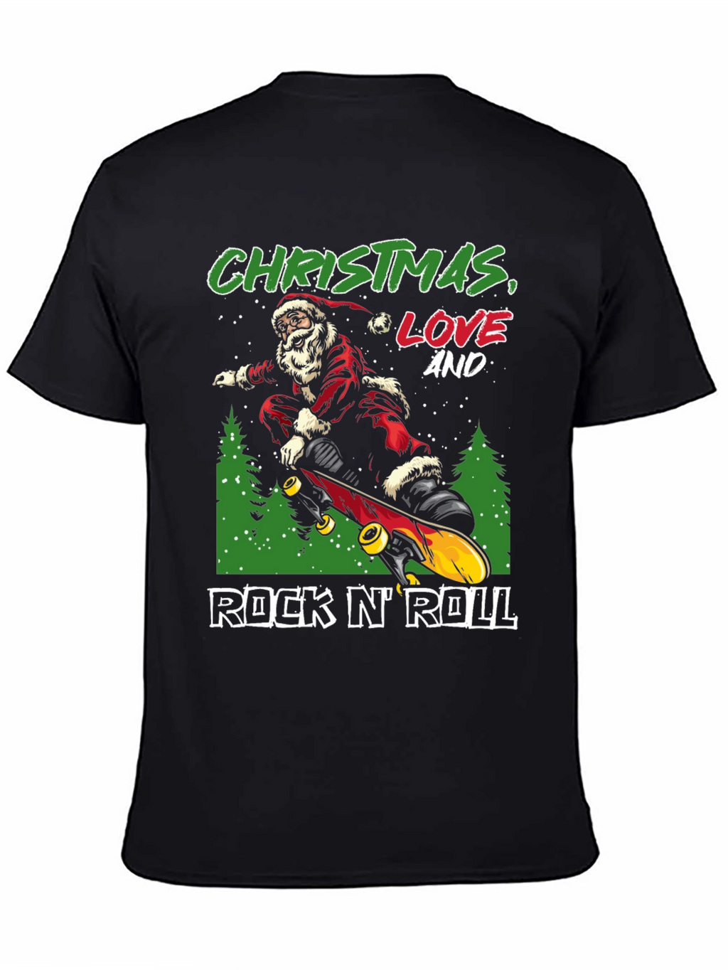 Christmas Santa Skateboard T-Shirt