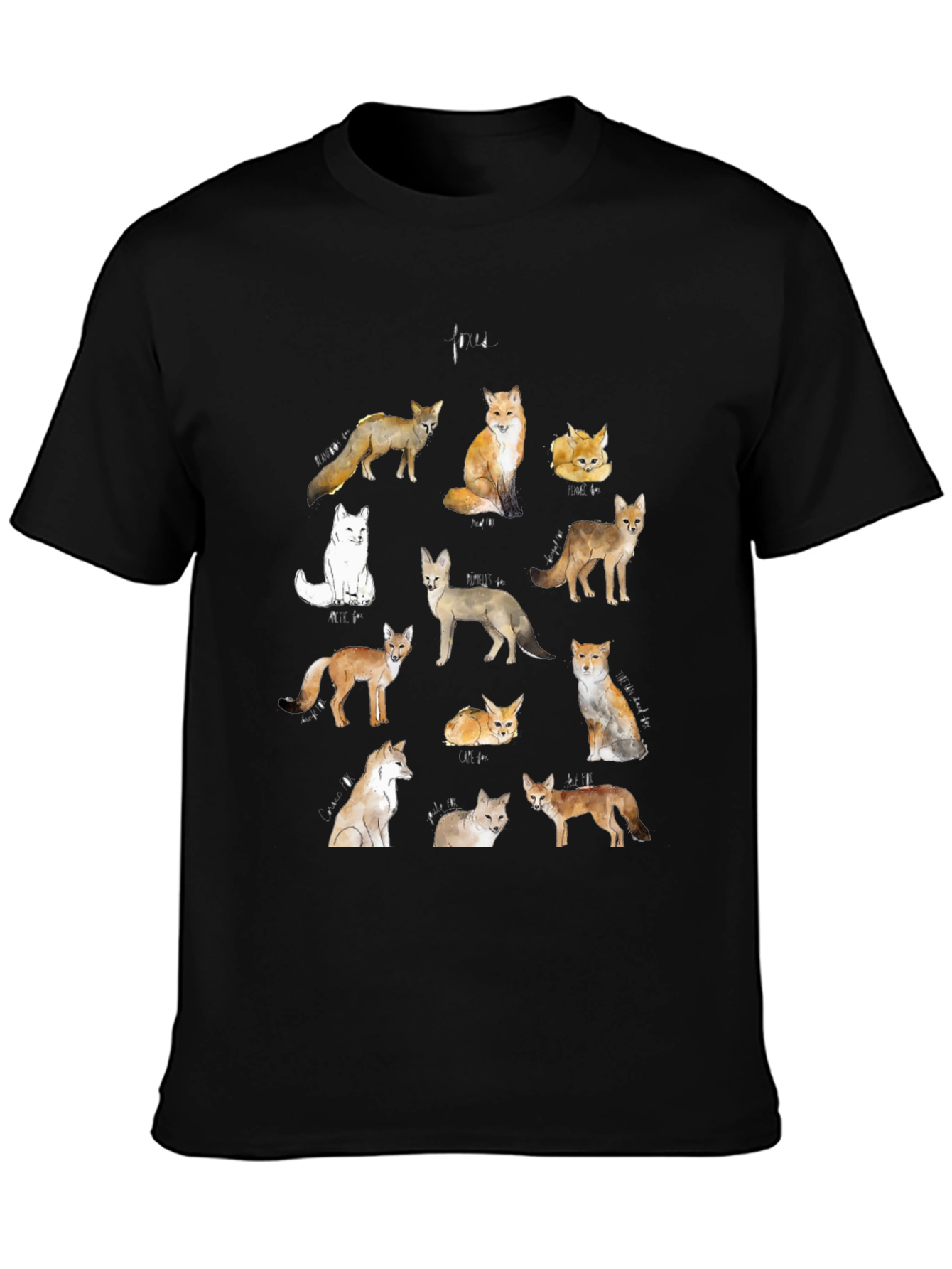 Fox Watercolor Graphic Tee - Unisex Casual T-Shirt