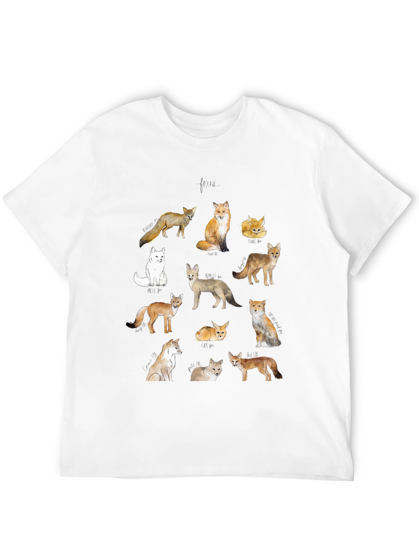 Fox Watercolor Graphic Tee - Unisex Casual T-Shirt
