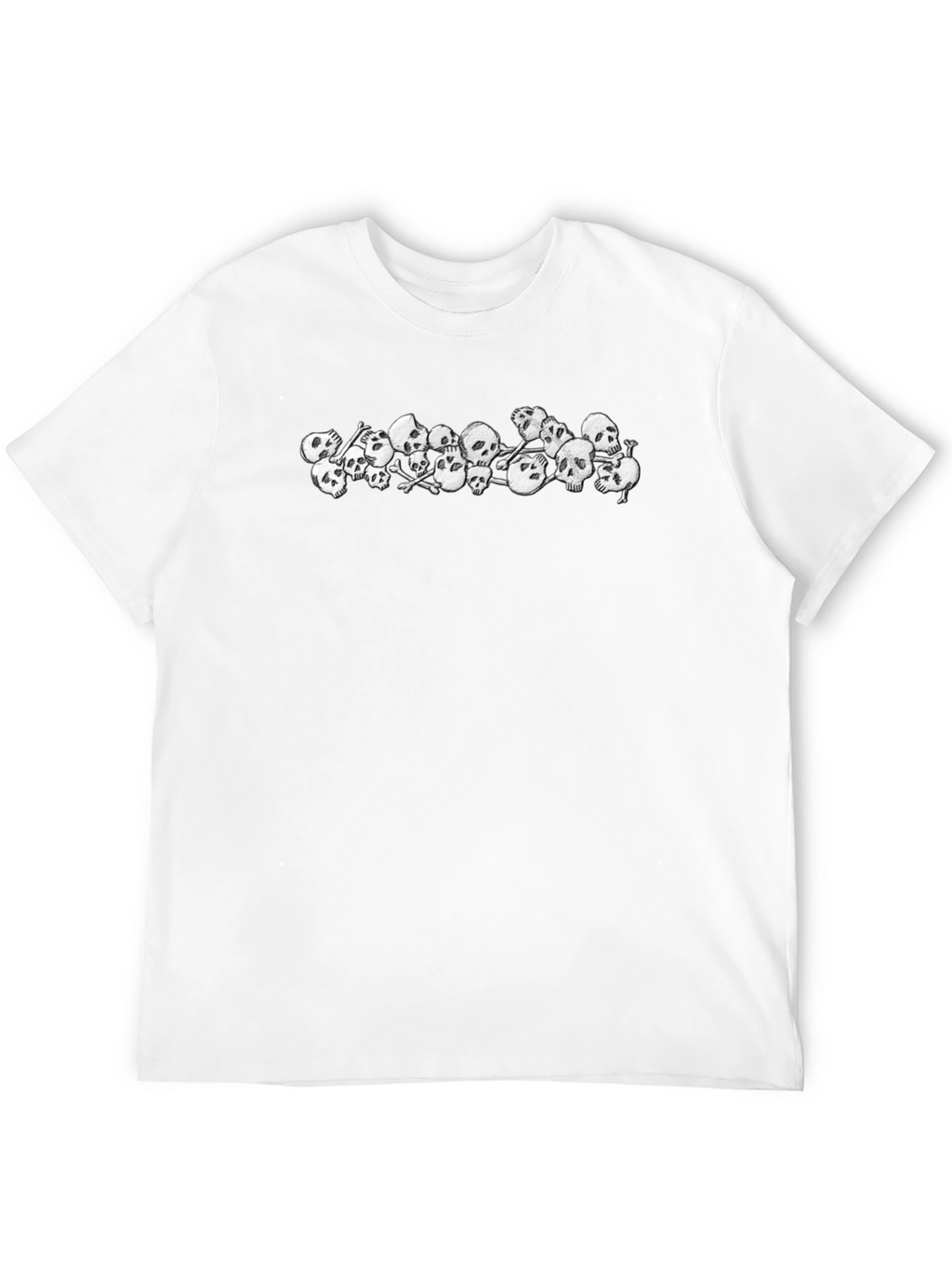 Skull Pile Graphic Tee - Black Cotton T-Shirt