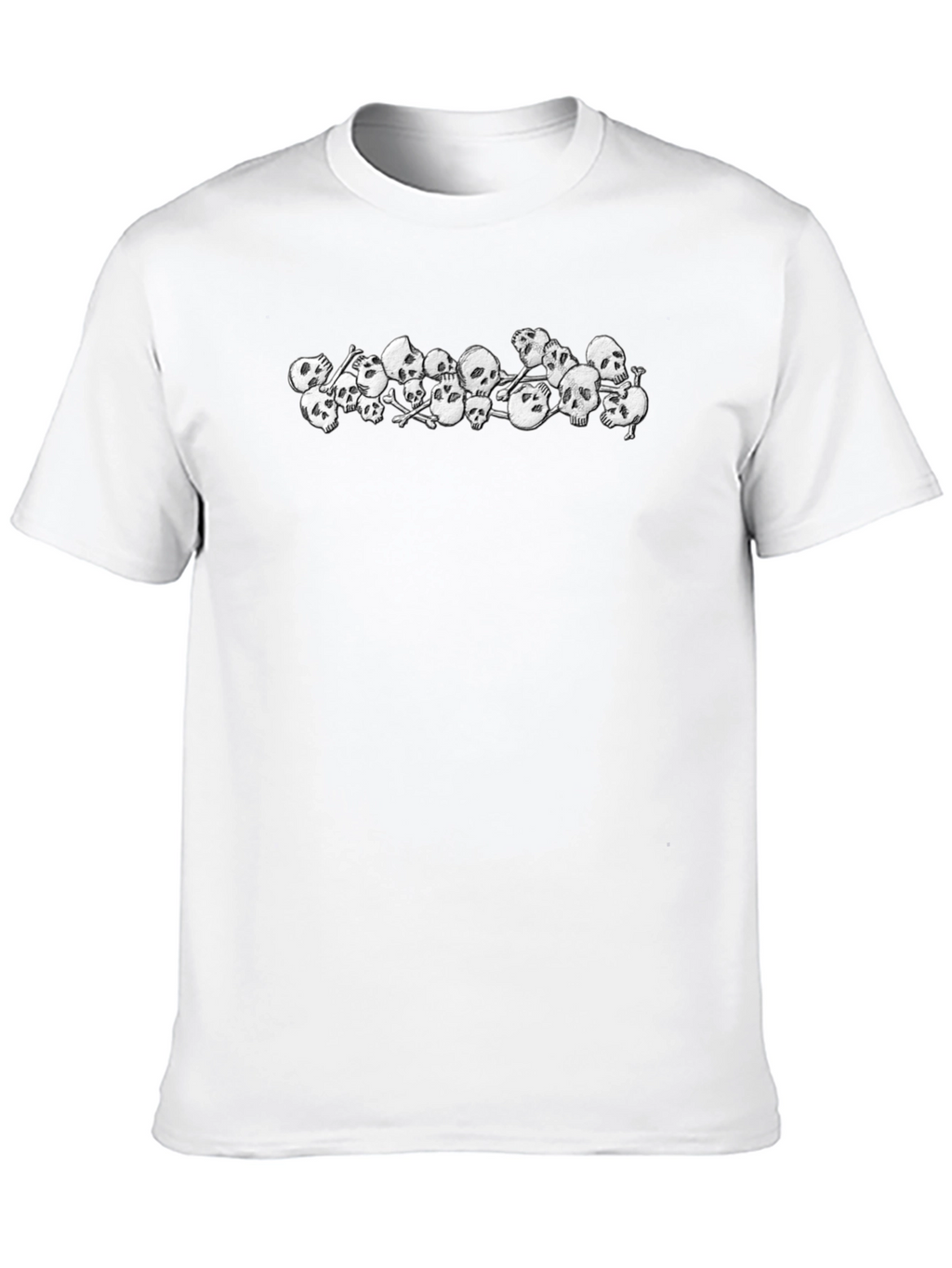 Skull Pile Graphic Tee - Black Cotton T-Shirt