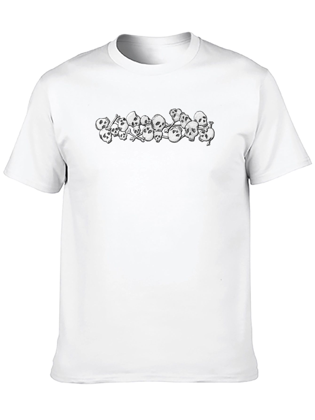 Skull Pile Graphic Tee - Black Cotton T-Shirt