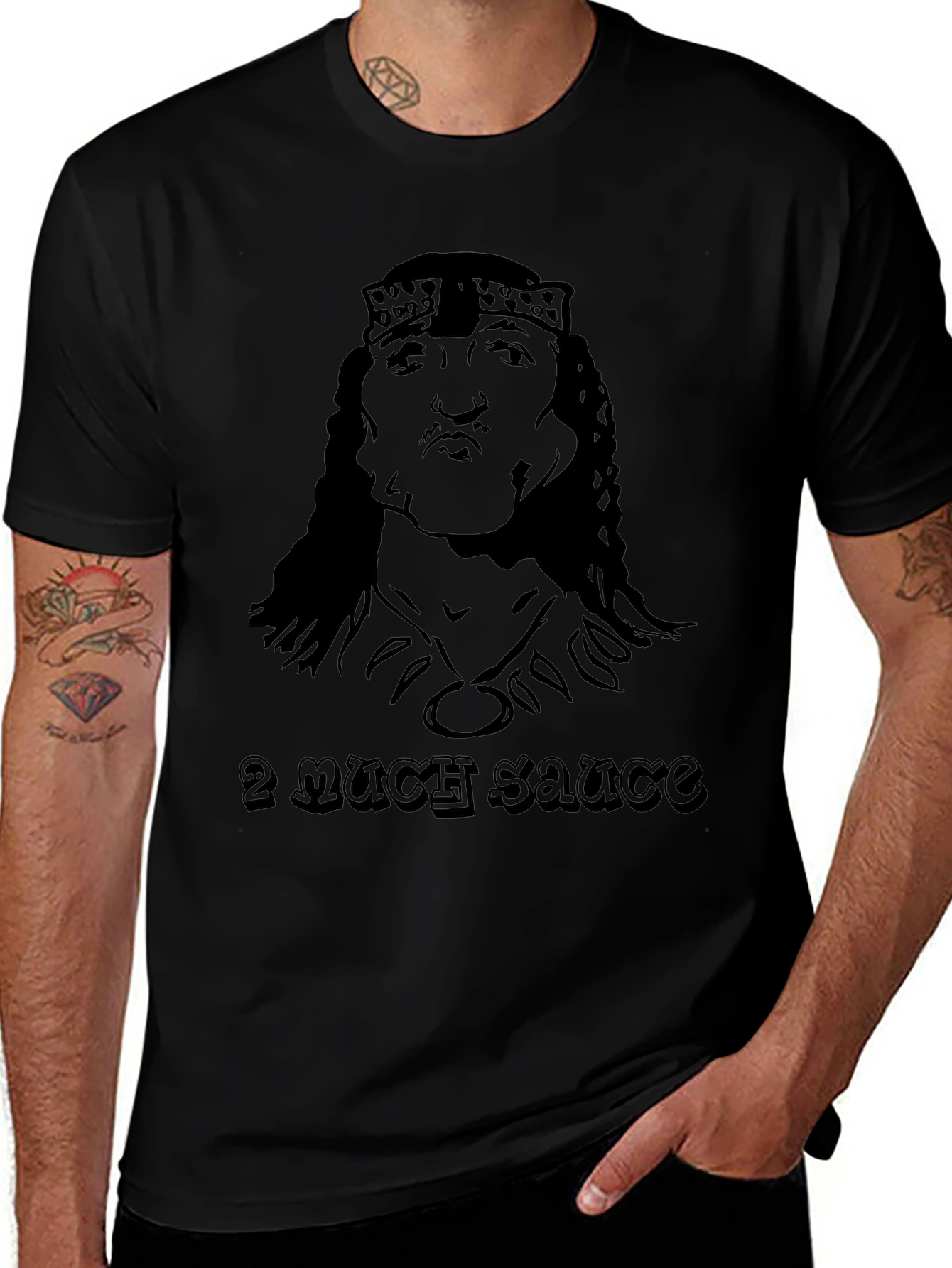 2 Much Sauce Graphic Tee - Black