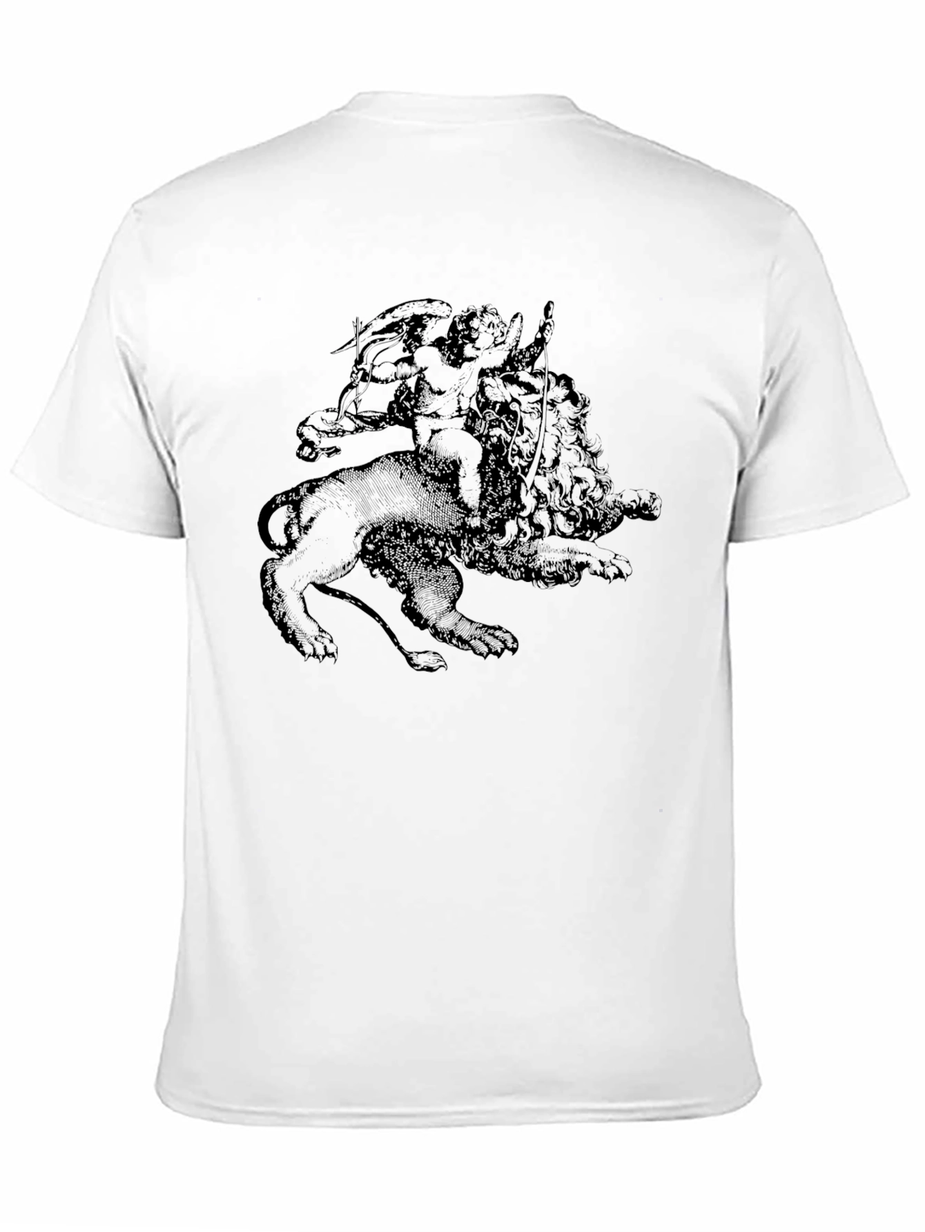 Cupid and Lion Black Graphic Tee