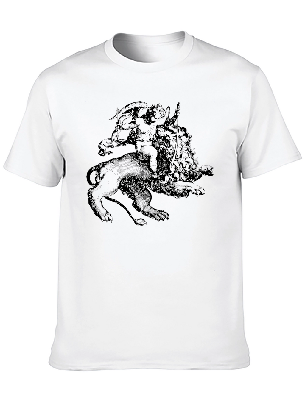 Cupid and Lion Black Graphic Tee