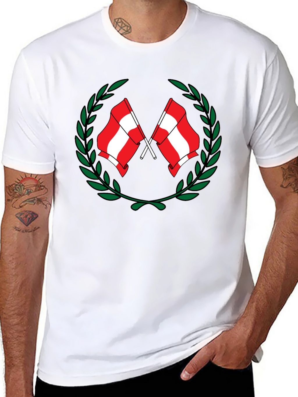 Austria Flag Laurel Wreath Graphic Tee