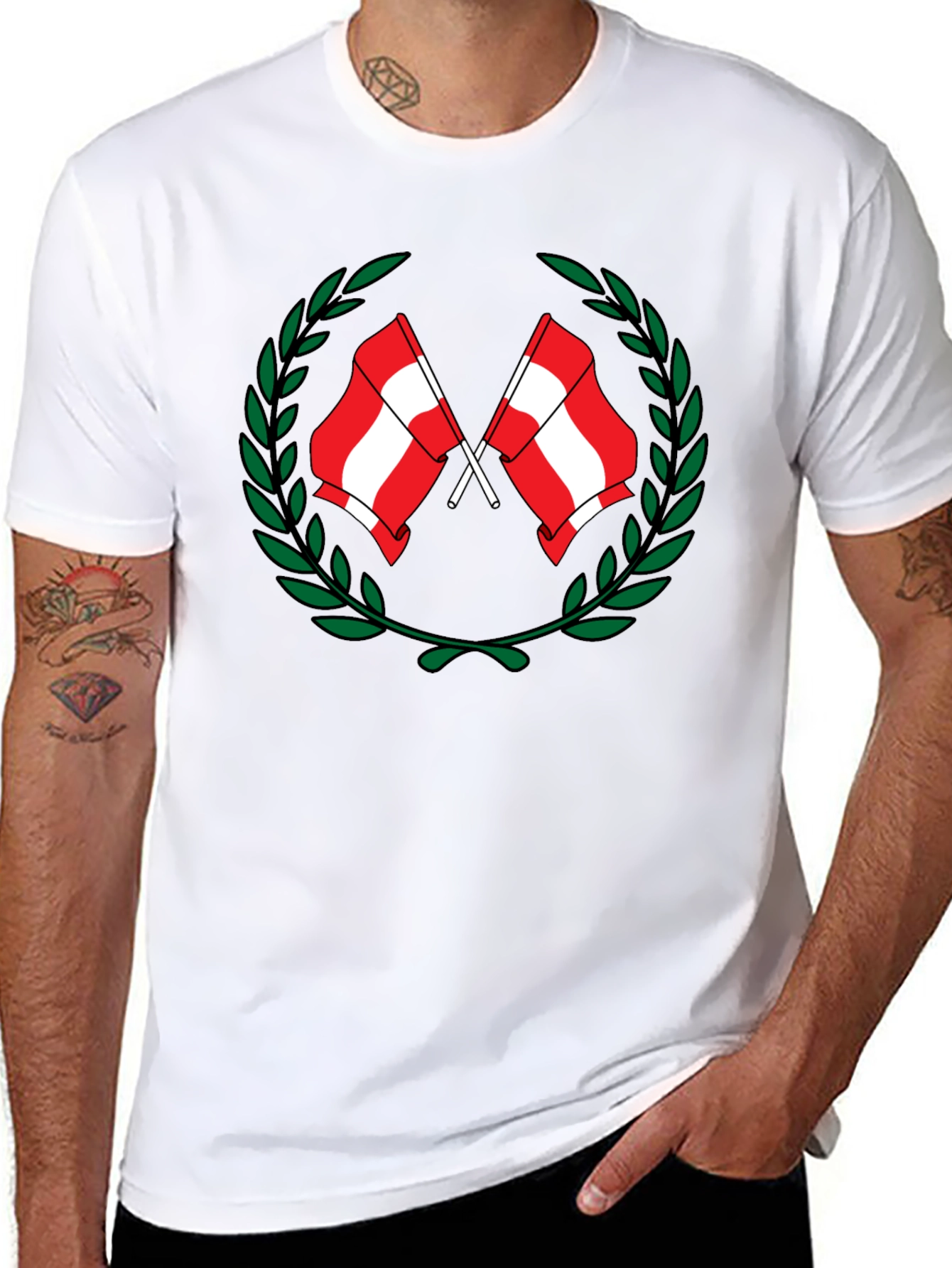 Austria Flag Laurel Wreath Graphic Tee