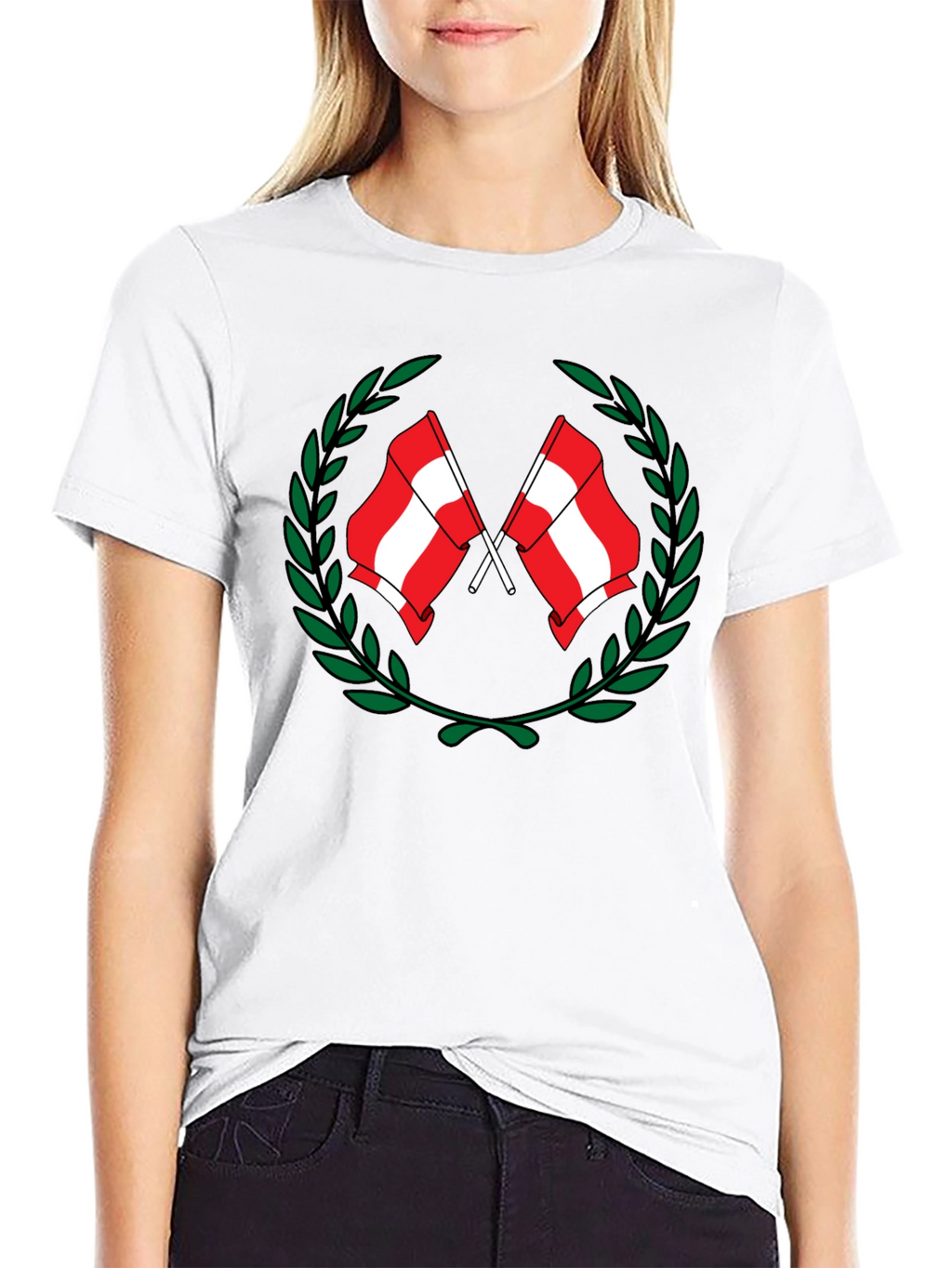 Austria Flag Laurel Wreath Graphic Tee