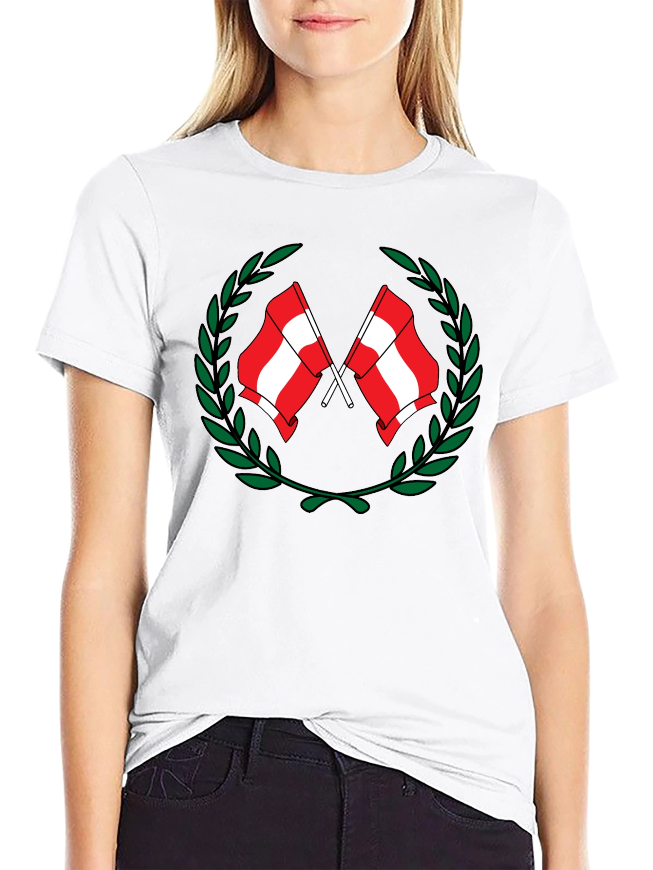 Austria Flag Laurel Wreath Graphic Tee
