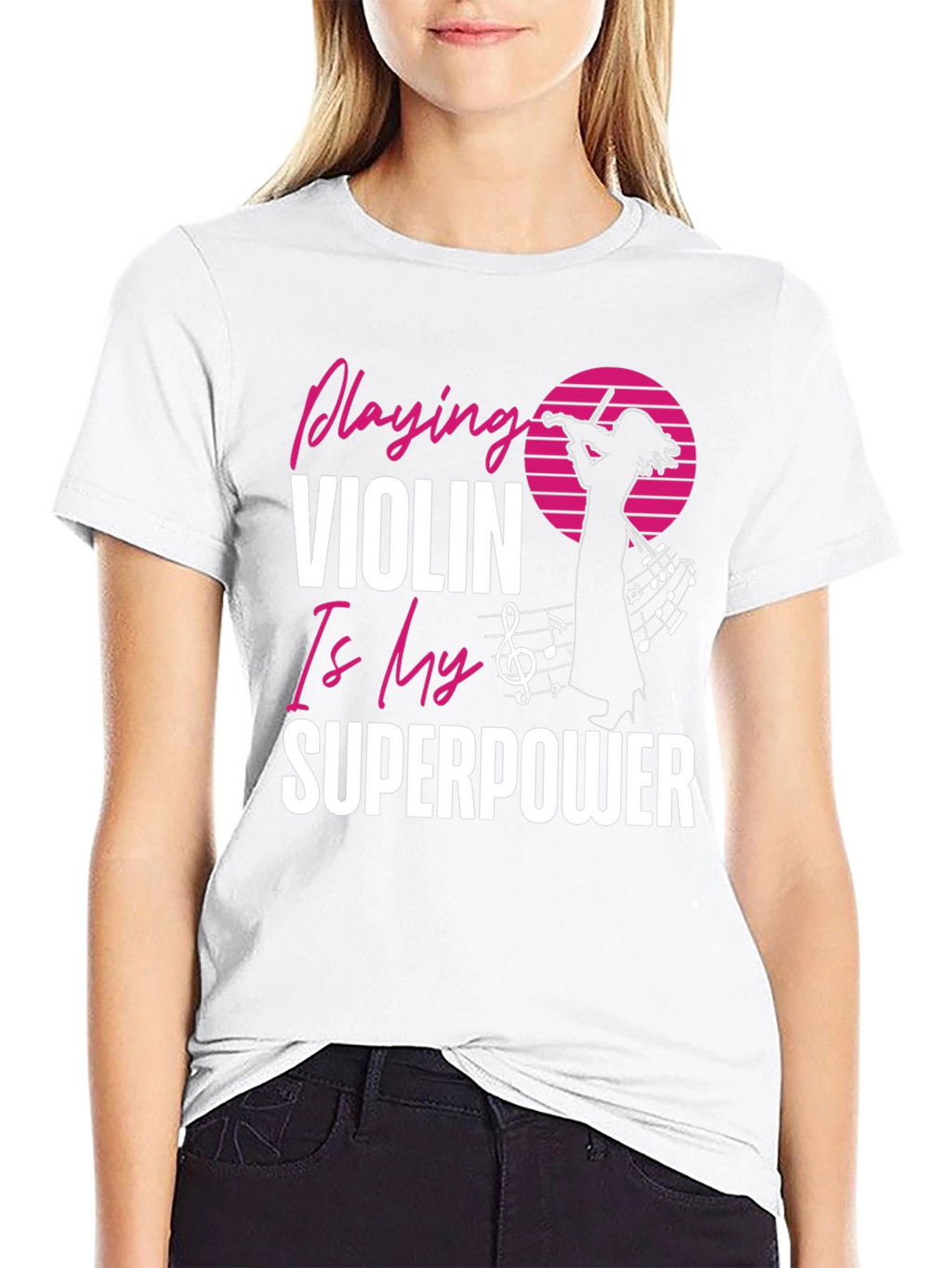Violin Superpower Graphic Tee - Music Lovers T-Shirt
