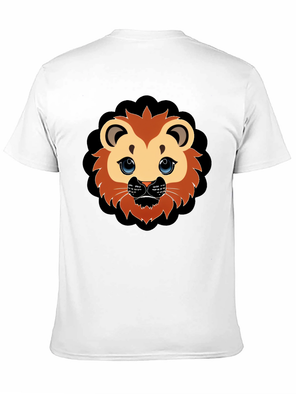 Cute Lion Graphic Black T-Shirt