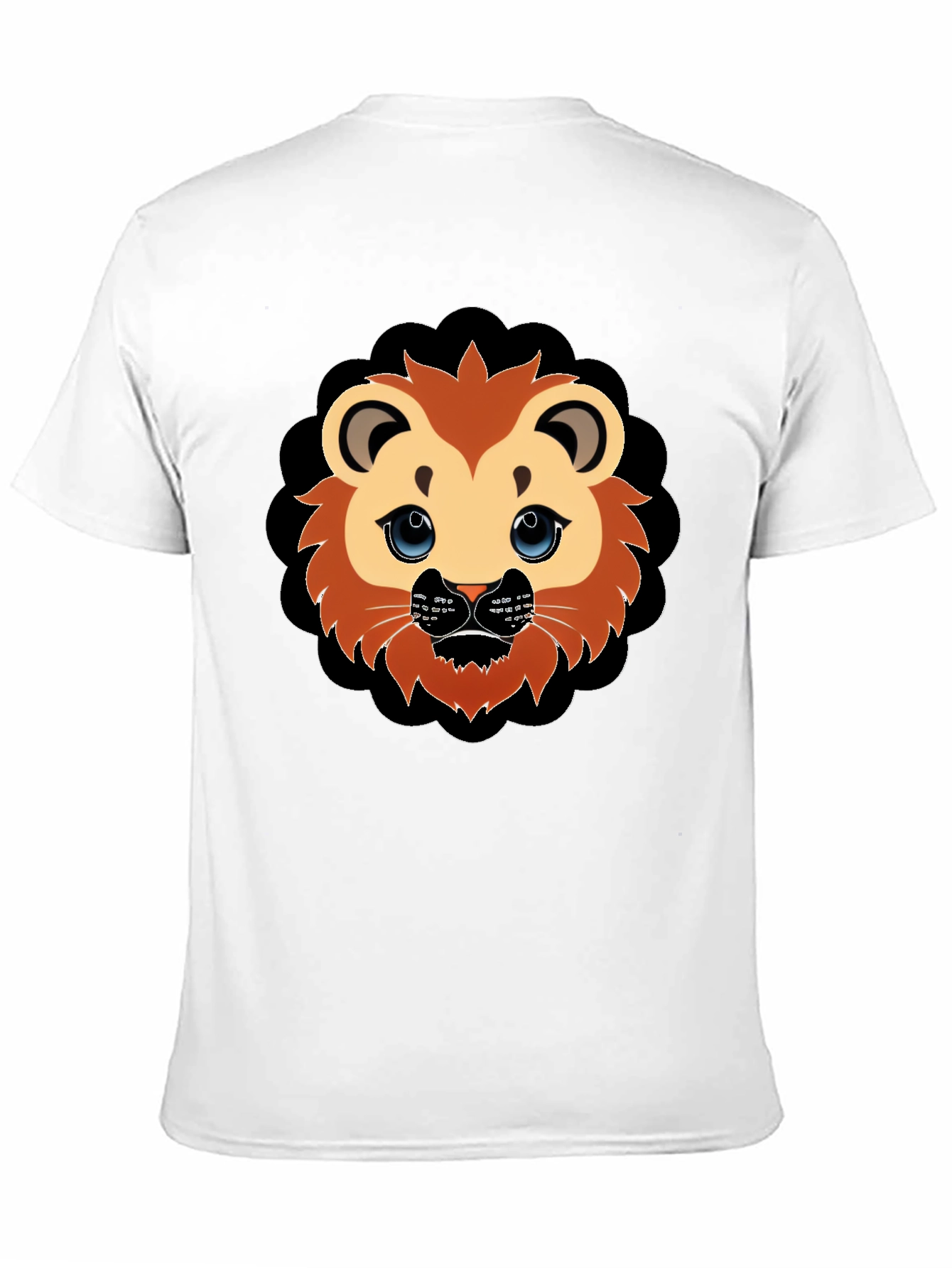 Cute Lion Graphic Black T-Shirt