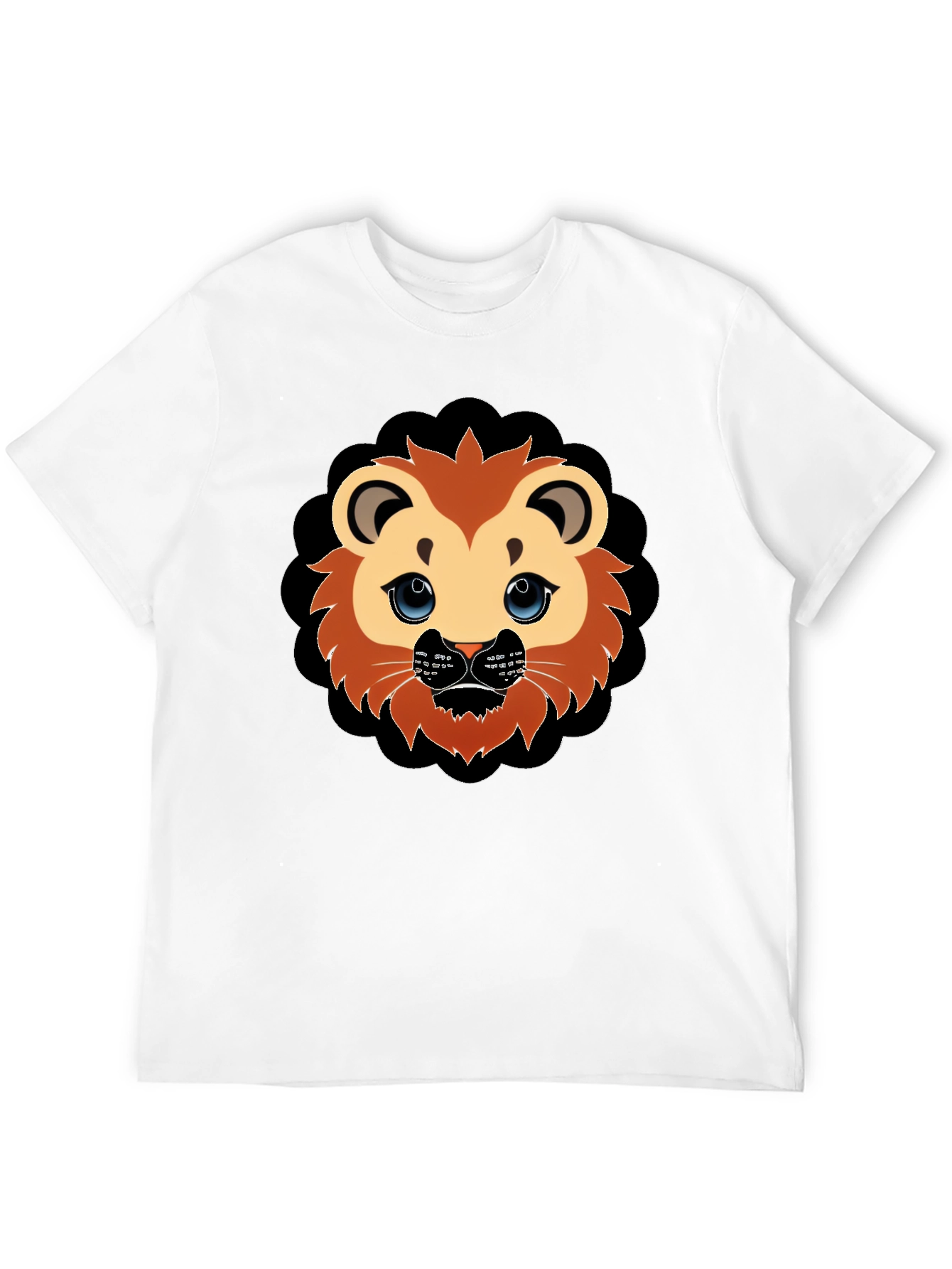 Cute Lion Graphic Black T-Shirt