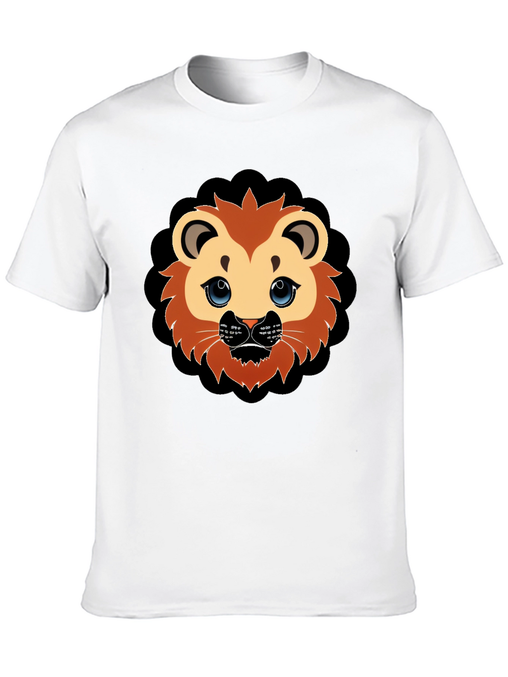 Cute Lion Graphic Black T-Shirt