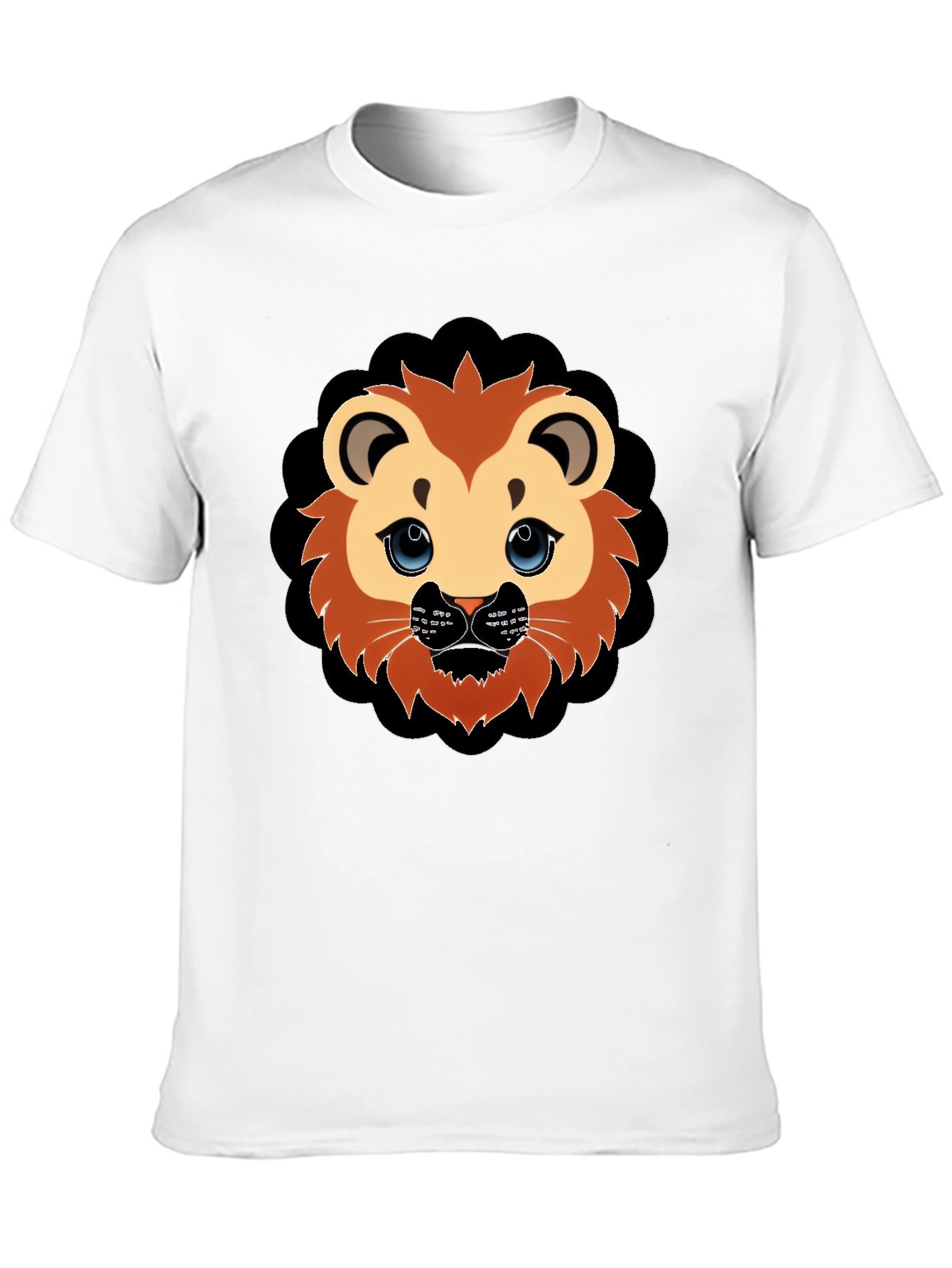 Cute Lion Graphic Black T-Shirt
