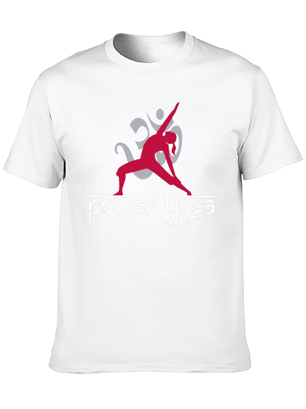 Power Yoga T-Shirt - Om Design - Black Cotton Tee