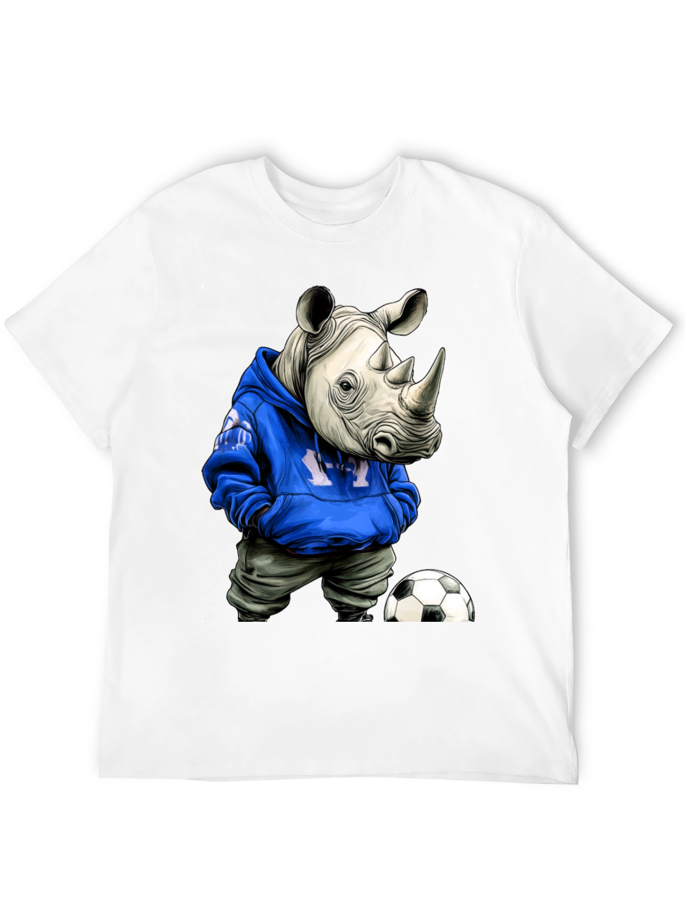 Rhino Hoodie T-Shirt - Streetwear Soccer Style
